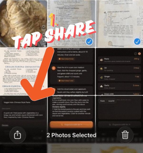 Share the selected photos