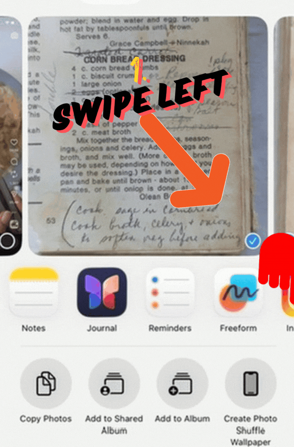 Move through the share sheet