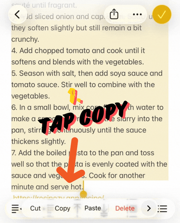 Copy the recipe text