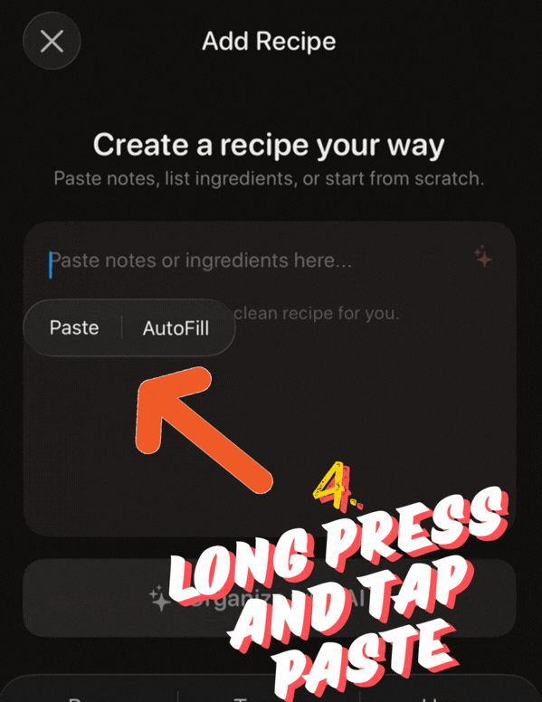 Paste into the text box