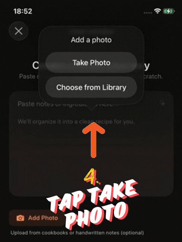 Take the cookbook photo
